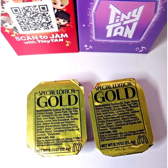 McDonald’s 2025 Tiny Tan Gold Sauce Happy Meal Collectable Toy Encore Edition - Picture 9 of 9